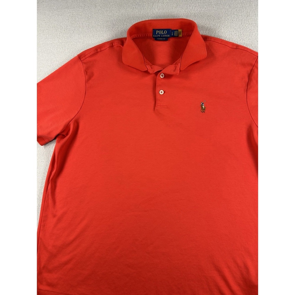 Ralph Lauren Mens Polo Shirt LARGE Classic Fit Red EXCELLENT!